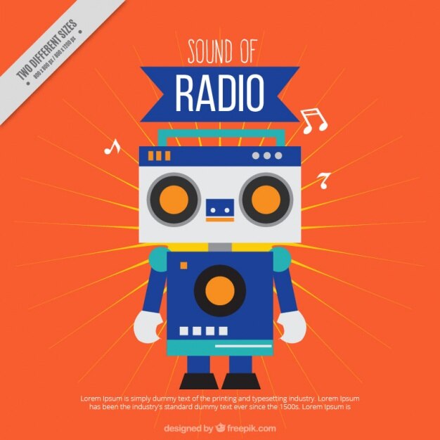 Free Vector robot background made with a radio