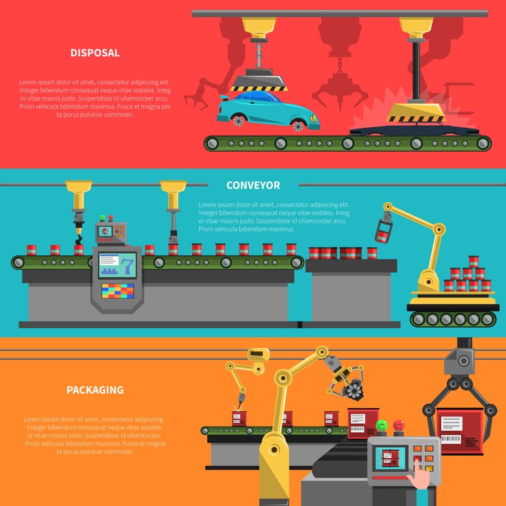 Free Vector robot banners set