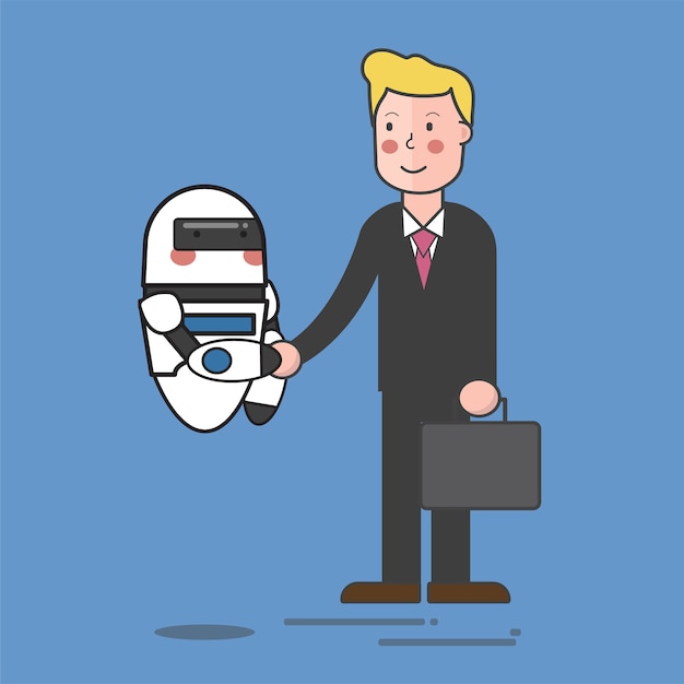 Free vector robot and business man