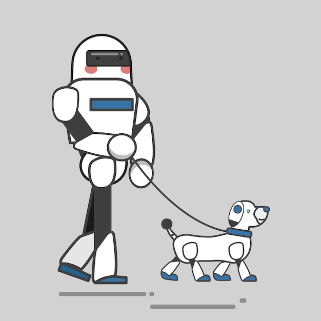 ロボットと犬