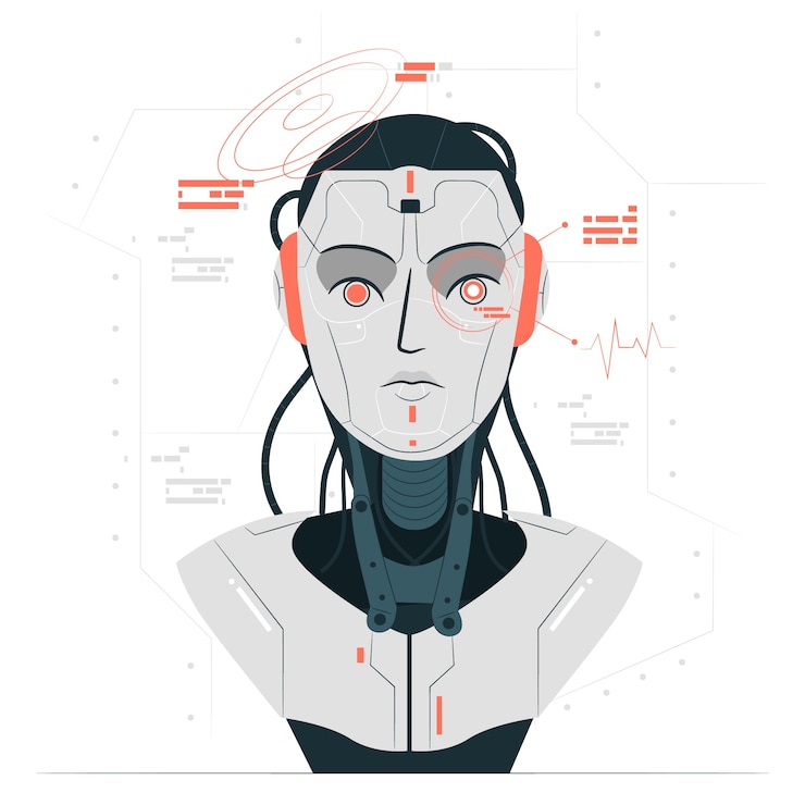 Free Vector robot face concept illustration