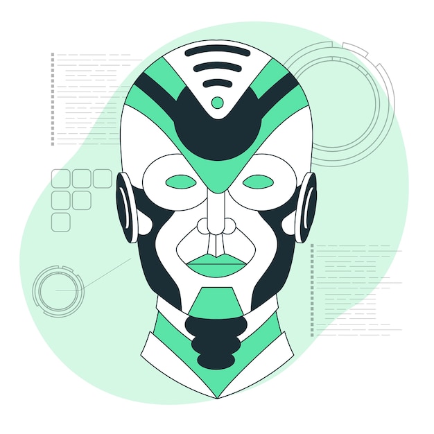 Бесплатное векторное изображение Иллюстрация концепции лица робота