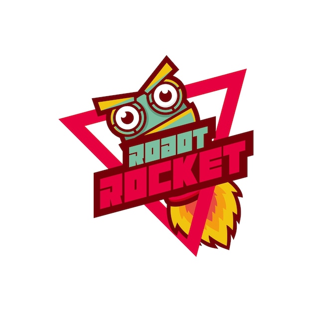 Векторный дизайн логотипа робота-ракеты