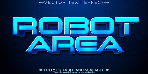 Robot technology ai text effect editable future and machine text style