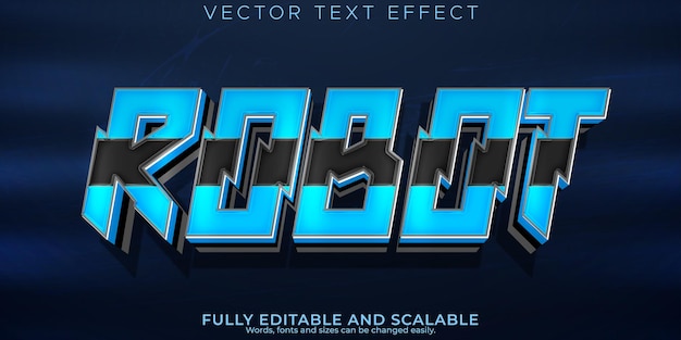 Free vector robot text effect editable future and tech text style