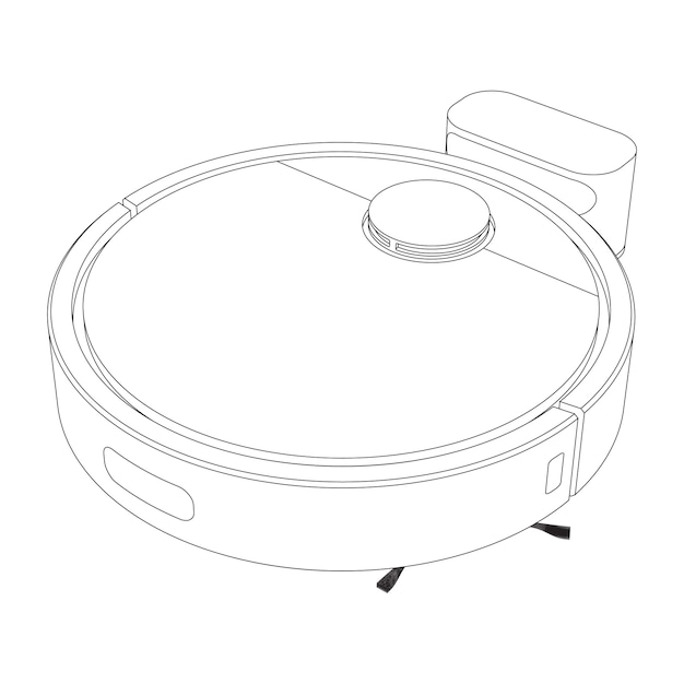 Premium Vector | Robot vacuum cleaner - line art for smart home