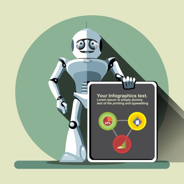 Free Vector robot with an infographic template