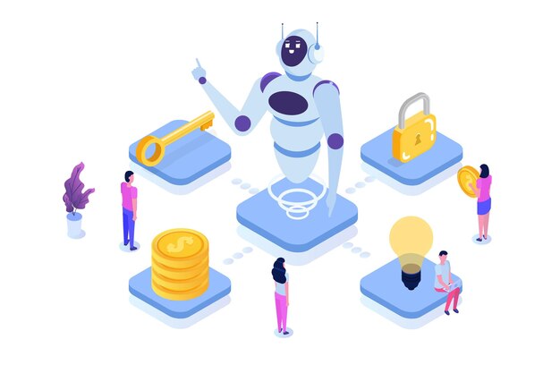 工業用ロボットバナーセット 無料のベクター 工業用ロボットバナーセット 無料のベクター