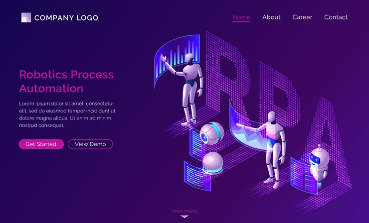 Free Vector robotic process automation landing page