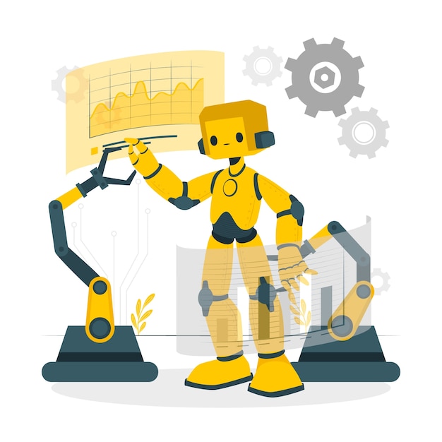 Бесплатное векторное изображение Иллюстрация концепции робототехники