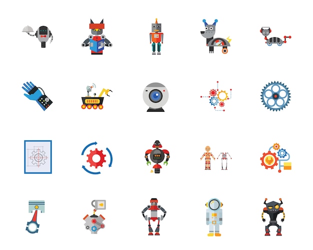 Free vector robots icon set