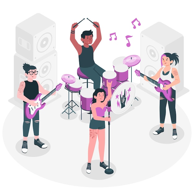 Rock band concept illustration