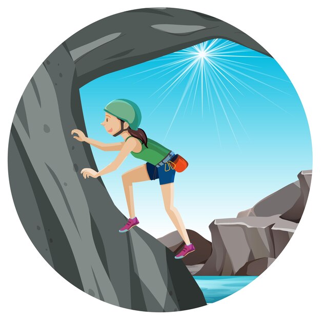 Free vector rock climbing badge isolated