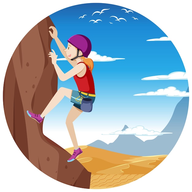 Rock climbing badge isolated