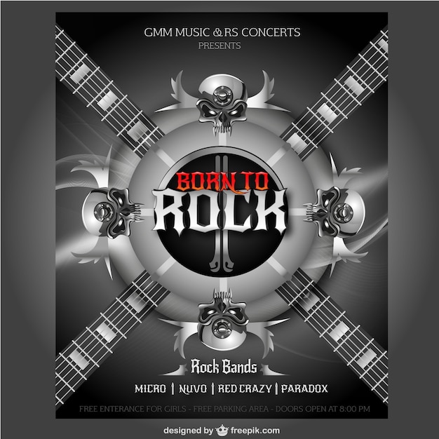 Бесплатное векторное изображение Рок-концерт плакат