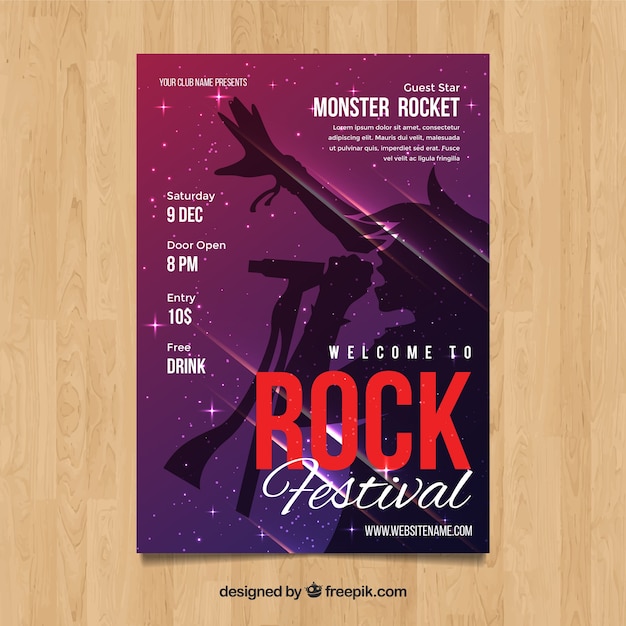 rock Festival poster in abstract style