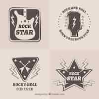 Free vector rock logo collection with flat design