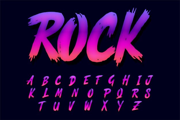 ロック、モダンブラシのアルファベットスタイル