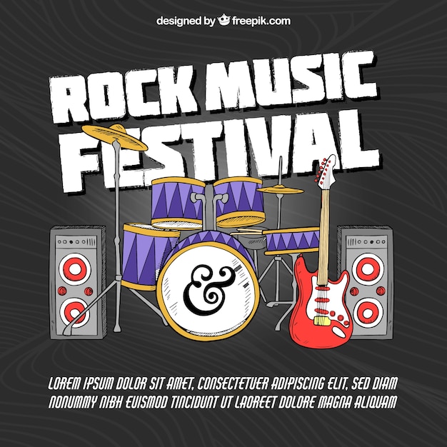 Бесплатное векторное изображение Фестиваль рок-музыки