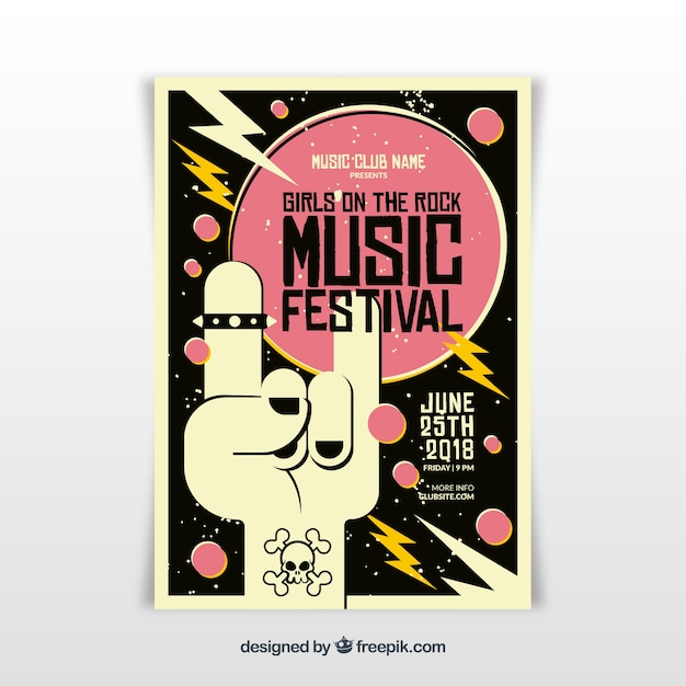 Rock music festival poster template