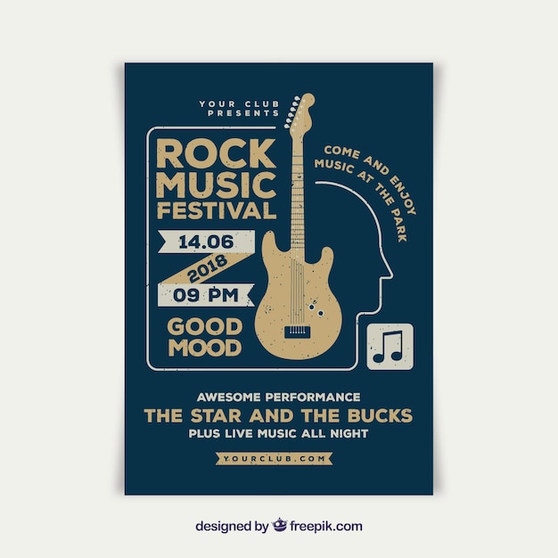 rock music festival poster template