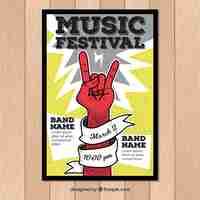 Free vector rock music poster template