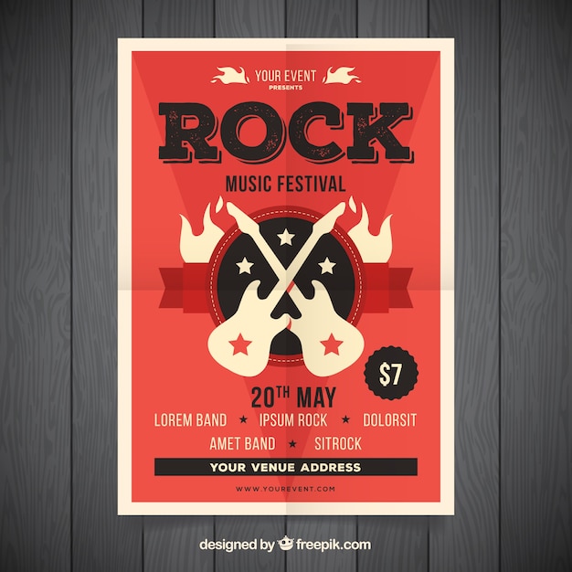 Free vector rock party poster