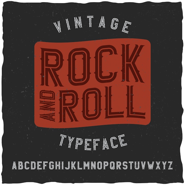 Rock and roll label font. good to use in any vintage label design.