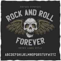 Free vector rock and roll label font