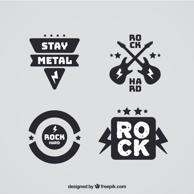 Free vector rock stickers set