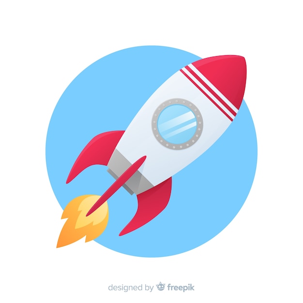 Rocket background in flat style