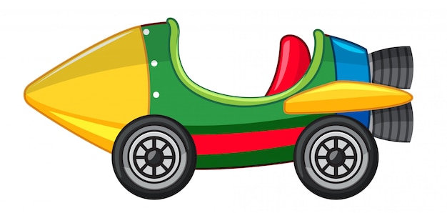 Rocket car in green and yellow color