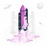 Free vector rocket concept illustration