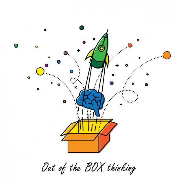 मुफ़्त वेक्टर rocket getting out a box