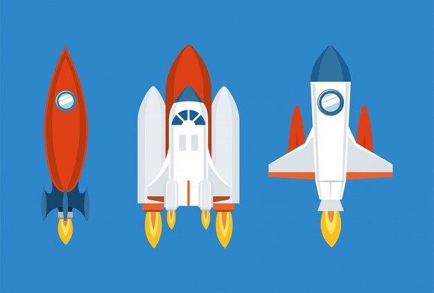 Rocket icon set 