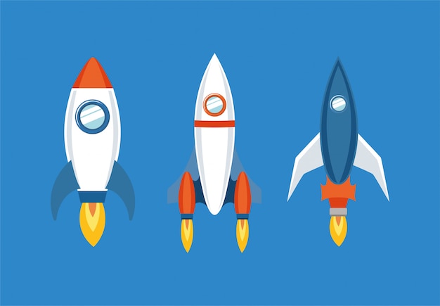 Free vector rocket icon set