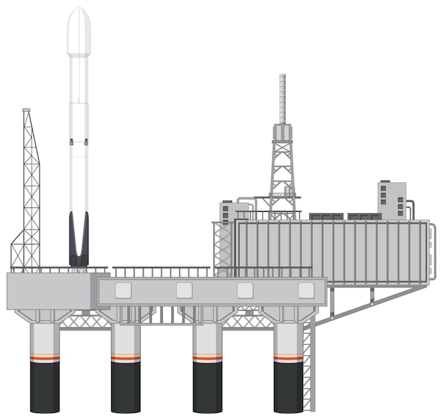 Rocket launch scaffolding or launchpads vector