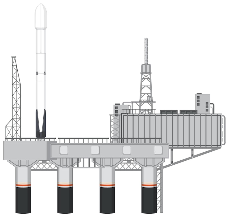 Free Vector rocket launch scaffolding or launchpads vector