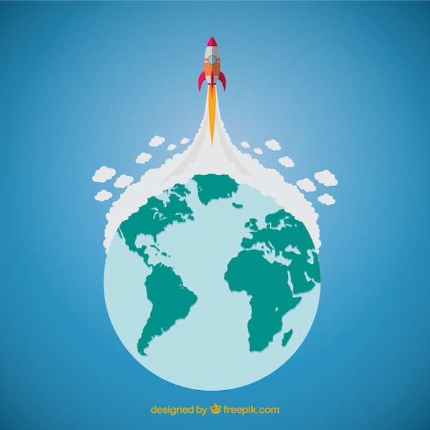 Free vector rocket launch