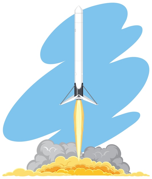 Free vector rocket launching into space concept