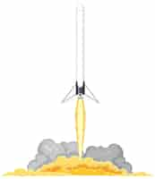 Free vector rocket launching into space concept