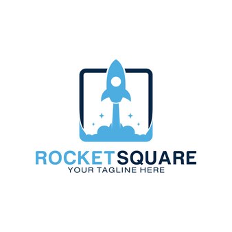 Шаблон дизайна логотипа rocket square