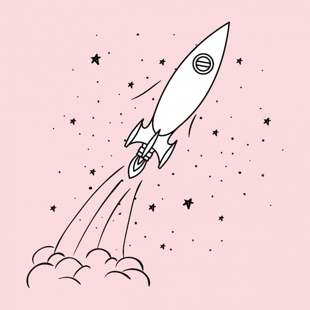 Free vector rocket and stars