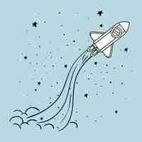 Free vector rocket and stars