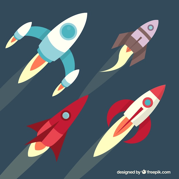 Free vector rockets collection