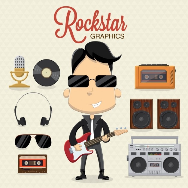 Free Vector rockstar accesories design