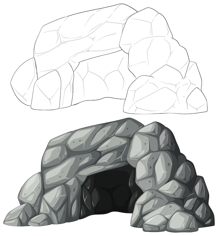Free Vector rocky cave vector illustration