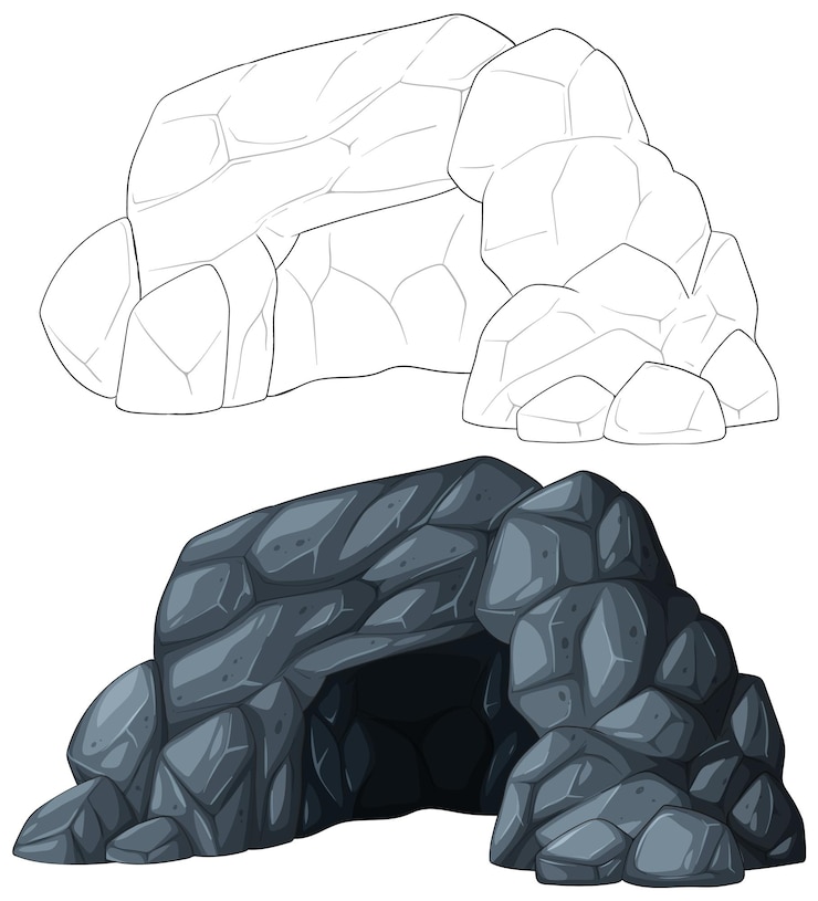 Free Vector rocky cave vector illustration