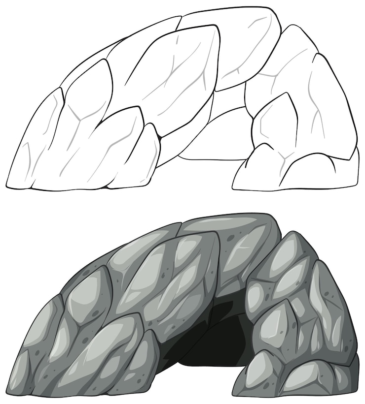 Free Vector rocky cave vector illustration