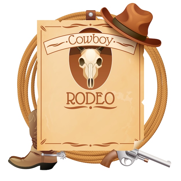 Rodeo retro wild west poster